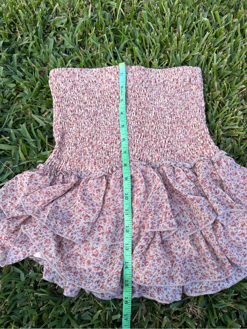 MABLE Floral Smocked Tiered Ruffle Skort Skirt Shorts Boho Cottagecore S NWOT - Picture 4 of 6